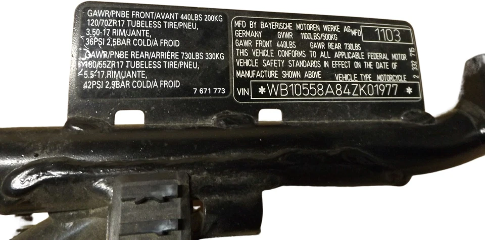 2002-2005 BMW K1200GT Rear Sub Frame Foto 2 de 4