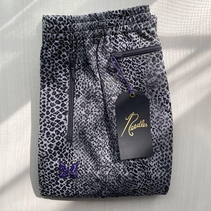 NEEDLES Track Pants Black/White Python Leopard Size-S New from