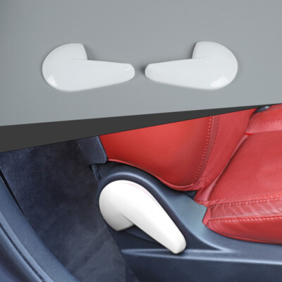 Inner Seat Adjustment Handle Cover Trim Bezels For Dodge Challenger 2010+ White