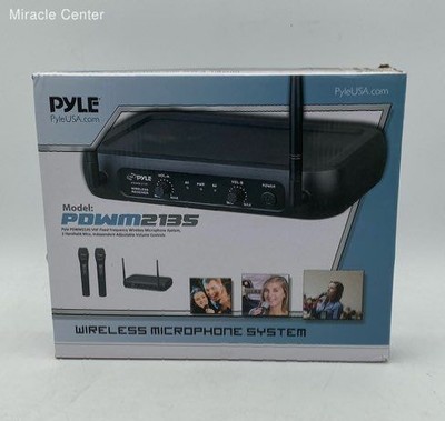 Pyle Channel Microphone System VHF Fixed Dual Frequency Wireless 2 microphones