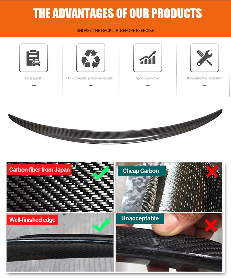 Alerón trasero de carbono real para BMW Serie 7 G11 G12 740i 750i 2016-23 Foto 3 de 4