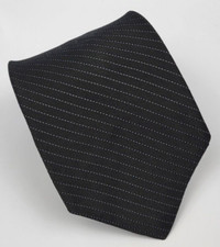 George Silk Tie Black Silver Stripes Men Necktie 57 x 3.7/8