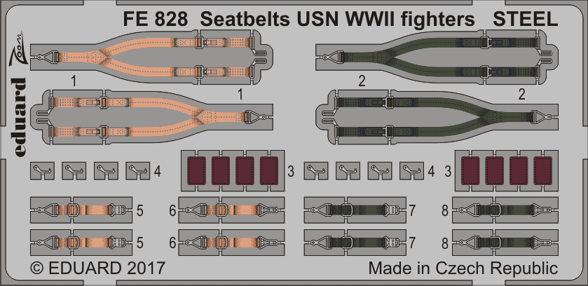 Eduard EDFE828 1:48 Seatbelts USN WWII fighters STEEL