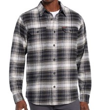 Orvis Men  s Long Sleeve Flannel Shirt Heavy Weight Gray NWT Size M Medium