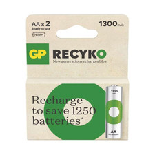 1 x GP AA ReCyko Rechargeable batteries 1300mAh NiMH 1.2V batteries Pack of 2 7.63 per battery