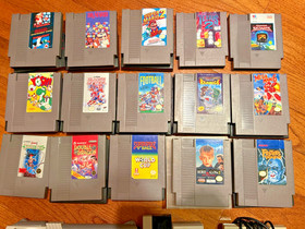 NES Games & Controllers lot - Super Mario, Duck Hunt, Mega Man 6, Simon's Quest