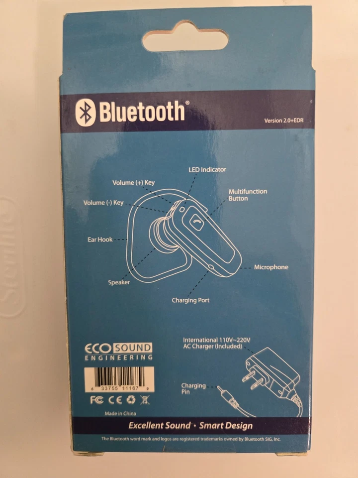 Auriculares Bluetooth Inalámbricos ECO Sound ECO-V268 - Nuevos Sellados, Ligeros Manos-Fr Foto 2 de 2