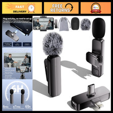2 Pack Wireless Lavalier Microphone for iPhone Android - Dual Clip-on Mics, 65