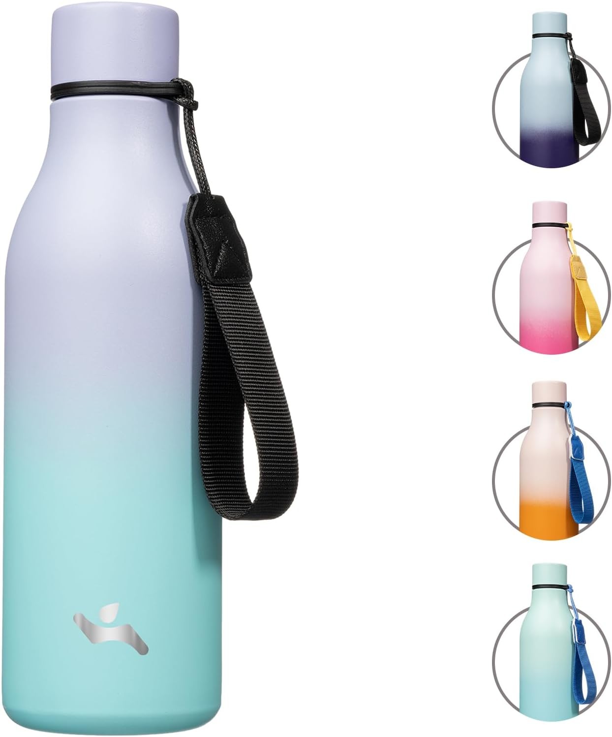 With Strap,18 Oz Double Wall Stainless Steel Vacuum Bottl