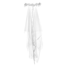 Girls First Holy Communion Veil White Flower Headband Floral Headpiece Church