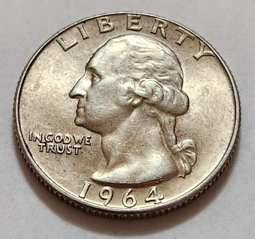 1964 D Washington TONER Quarter 90% Silver          X47