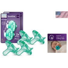 Philips Avent Soothie Pacifier 4-Pack, BPA-Free, Green for Newborns 0-3