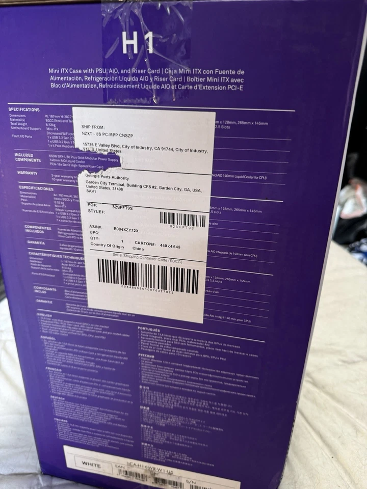 NZXT H1 Mini ITX Case Tower Case Matte White / Black (New, never opened) - Image 4 of 4