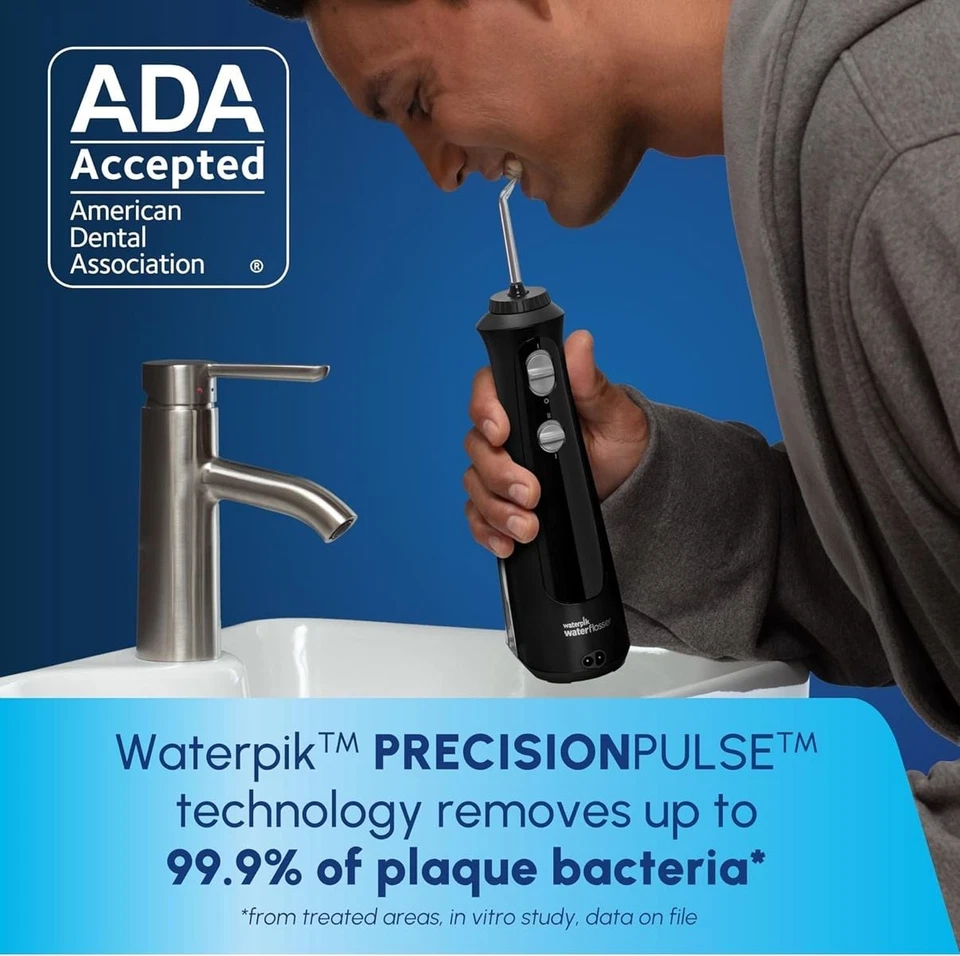 Waterpik Cordless Pearl Water Flosser - Black, Portable & Rechargeable - Image 3 of 4