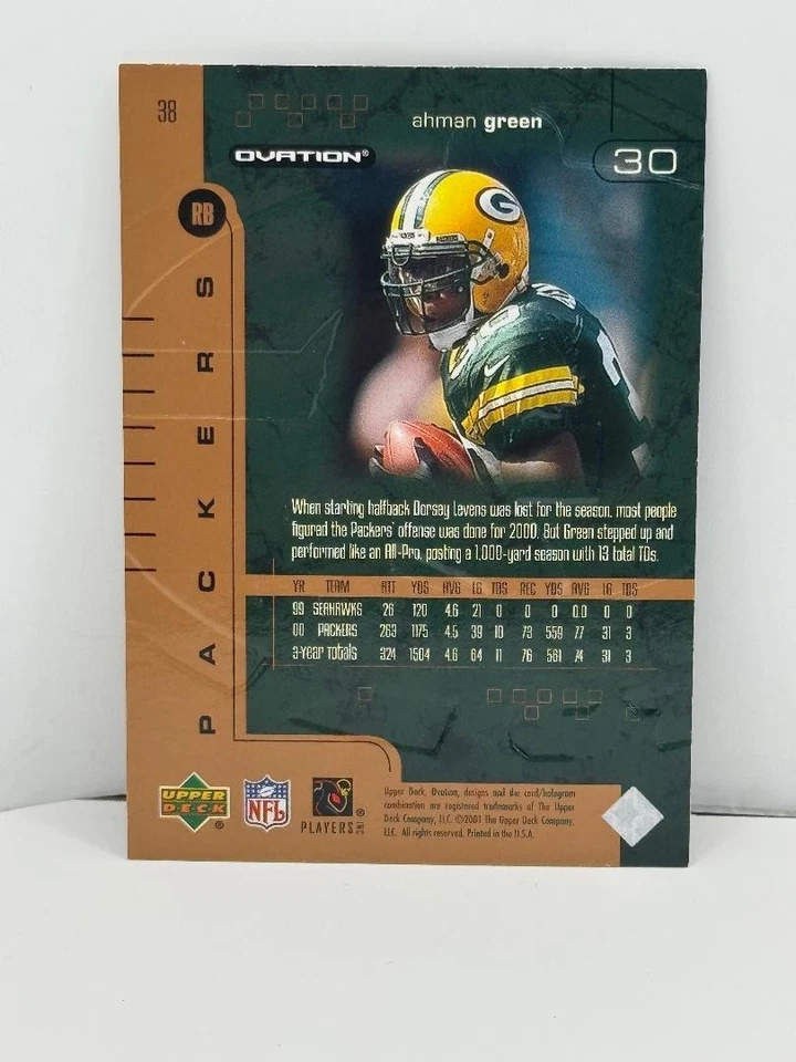2001 Upper Deck Ovation - Ahman Green #38 IP Autograph - Image 2 of 2