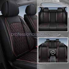 For Honda Accord Car Seat Cover 5-Seats Front Rear Full Set Faux Leather Cushion