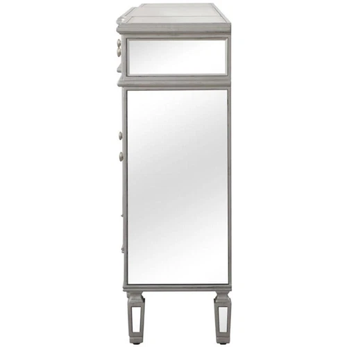 Elegant Decor Contempo 4 Door 72" Mirrored Sideboard in Antique Silver - Picture 6 of 10