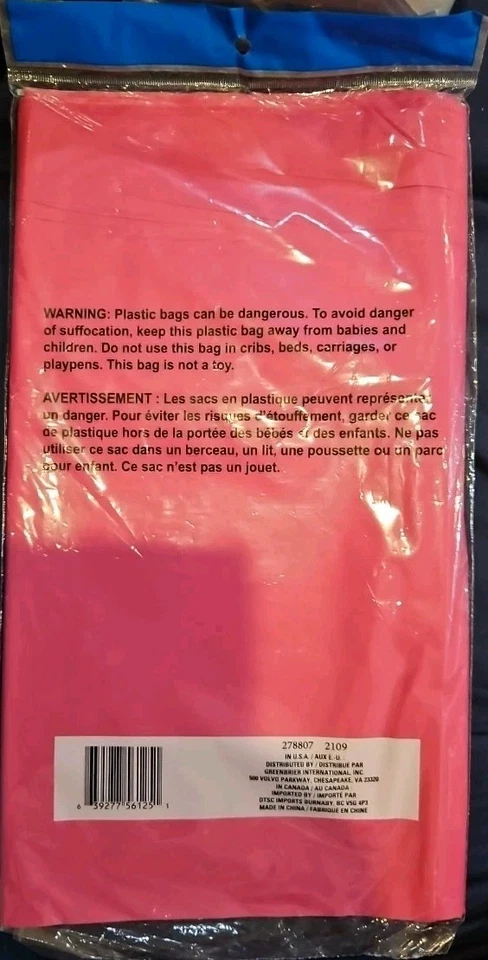 Cubierta de mesa de plástico rectangular rosa caliente desechable para fiesta 54" x 108" Foto 2 de 2