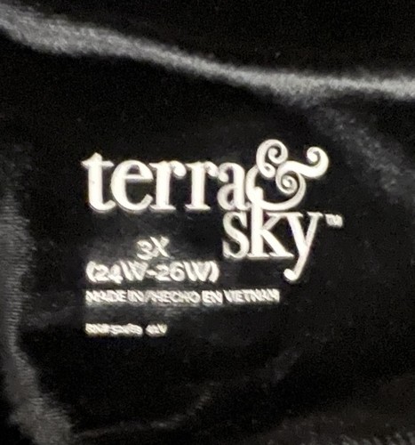 Terra And Sky Women's High Rise Velvet Leggings Dark Gray Size 3X (24W-26W) - Picture 3 of 8