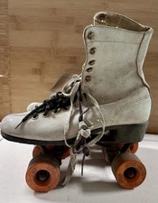 VTG Brooks White Leather Roller Skates Chicag...