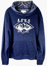 Aeropostale New York Unisex Hoodie Sze XL Blue Pullover Pocket Urban Wear Sports