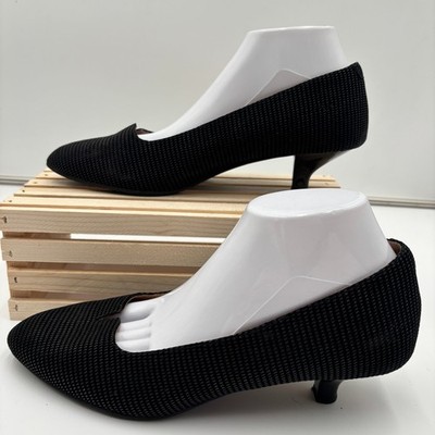 L'Amour Des Pieds Kavan Pump Black Textured Kitten Heel Comfort Womens US 11