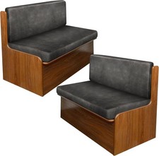 Leather Like RV Dinette Cushion Covers, RV Booth Seat Cover 2 Sets Khaki
