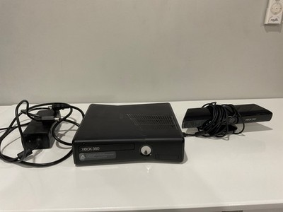 Xbox 360 S Console Black Gaming Console with Power Cable Tested, Kinect