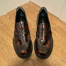 Reformation Tortoiseshell Patent Leather Loafer Flats Slip-On Round Toe 6.5