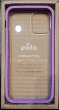 Pela iPhone 12 mini Case – Black Honeycomb, Clear with Purple Outline – Free SH