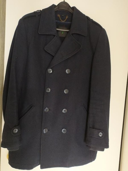 Men Jasper Conran Coat Navy Polyester 38 / M / 46