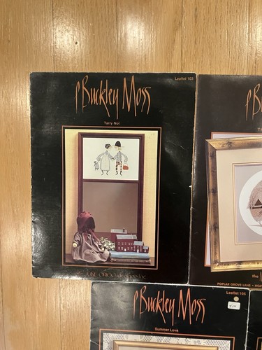 6 P Buckley Moss Cross Stitch Pattern Lot Wedding Marriage Man Woman Anniversary - Picture 2 of 6