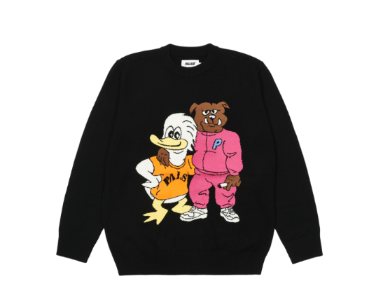 Palace Skateboards Dog and Duck Knit Sweater Black XL | eBay