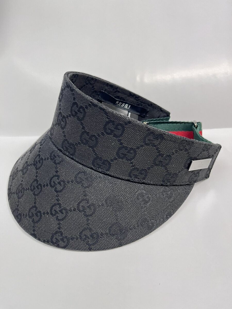 GUCCI Sherry line Visor 帽子黑色GG 帆布Monogram 高尔夫帽S 码 GUCCI Sherry line Visor 帽子黑色GG 帆布Monogram 高尔夫帽S 码