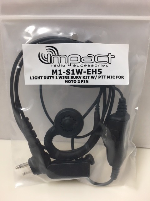 Wire Surveillance Kit Motorola 2-Pin Radio M1-S1W-EH1 Impact Radio Earpiece Mic