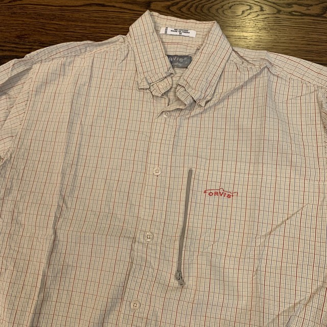 Orvis Trout Bum Mens Short Sleeve Button Down Fishing Shirt Plaid