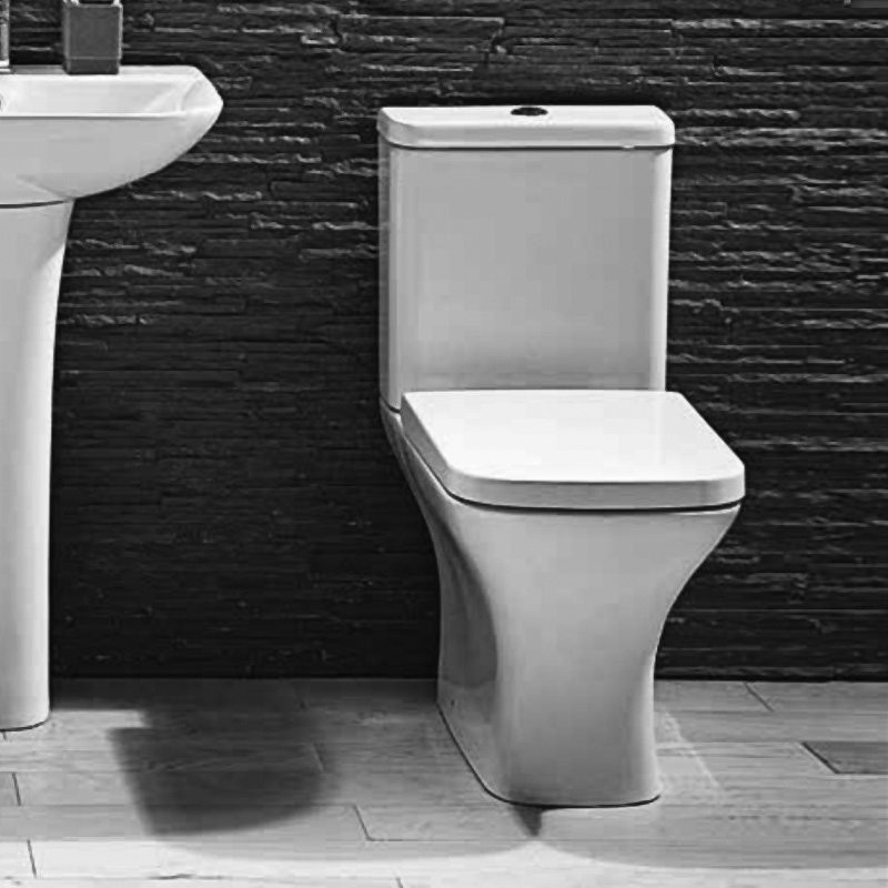 Basin Sink and Toilet Bathroom Suite Set Modern Style Soft Close Seat