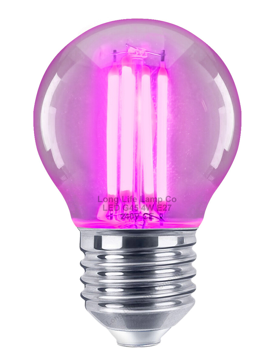 PURPLE LED Golf Ball 4W Light Bulb Modern G45 Coloured Lamps E14 B22