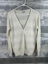 Forever 21 Women  s Medium Ivory Button Up Cardigan