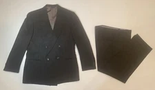 Black Moda Tallia Creazoni Golden Needle Men’s 2 Piece 40R 38X31 Pinstripe