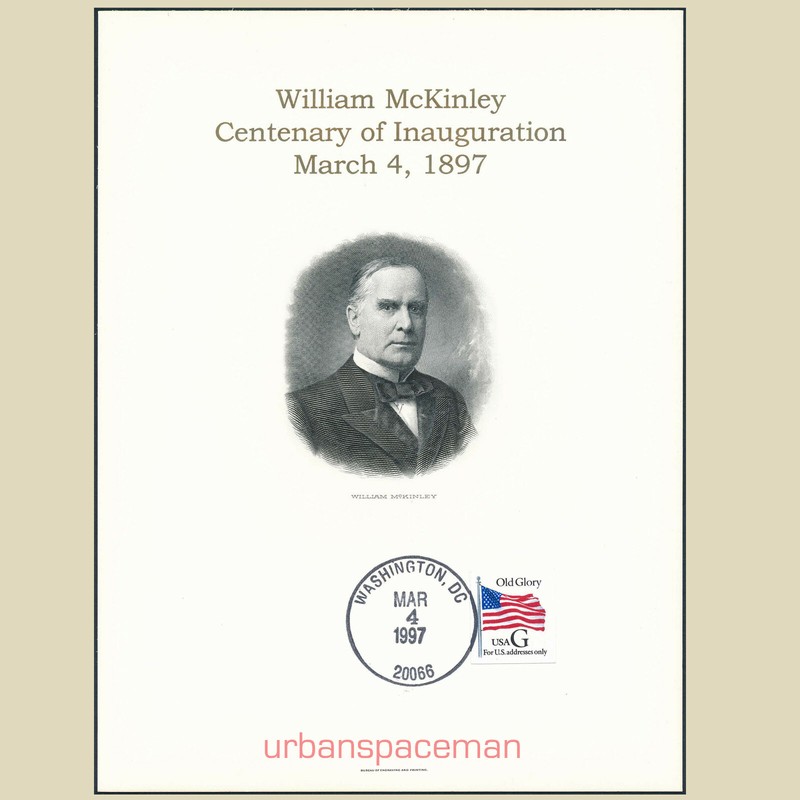 BEP Souvenir Card PV24 William McKinley Overprint 100th Anniversary Inauguration