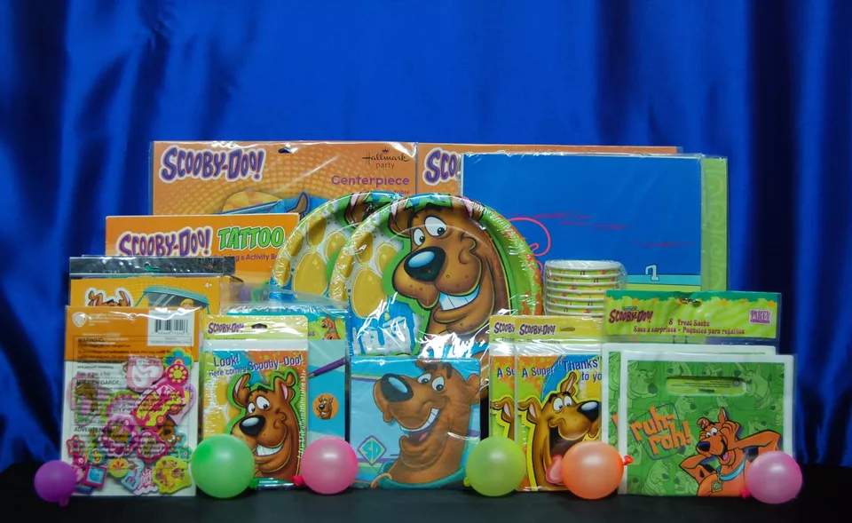 Juego de fiesta Scooby Doo # 36 tazas platos servilletas mantel invita máscaras de agradecimiento + Foto 2 de 4