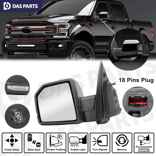 Power Mirror Blind Spot Memory Puddle Light Left For 2015-2020 Ford F-150 F150