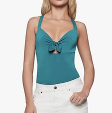 NWT BCBGeneration Women's Knot-Front Bodysuit, Sea Size S