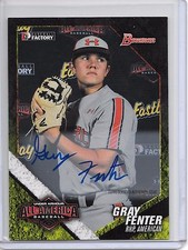 2016 Bowman GRAY FENTER UNDER ARMOUR ON CARD AUTO RC SP #54/99 ORIOLES!!