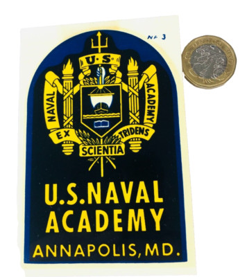 US Naval Academy Annapolis Sticker Transfer United States USA Vintage ra