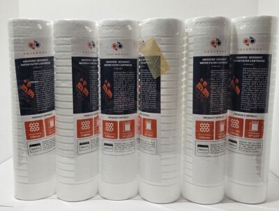 Grooved Sediment Water Filter 5 Micron 10'' x 2.5'' size 6 PACK  by Aquaboon