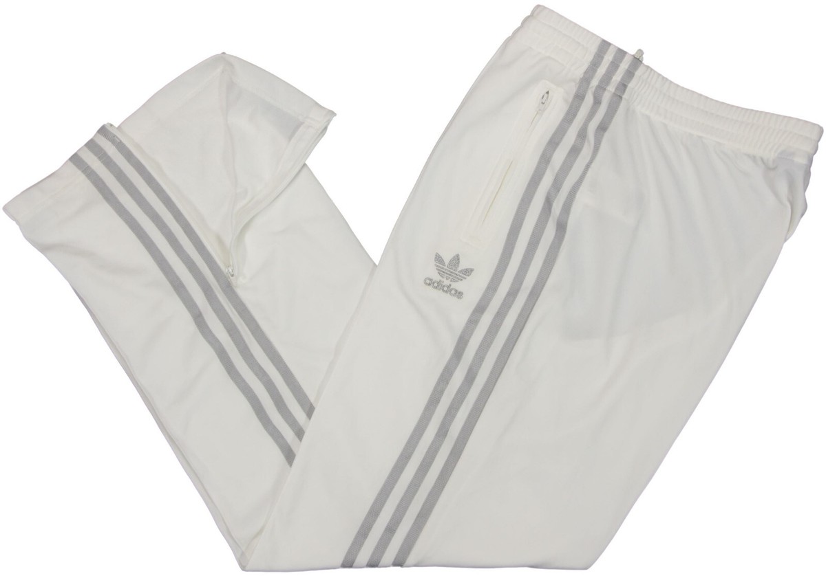 ADIDAS FireBird vintage Track Pants- L- NEW- white & silver