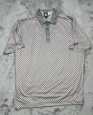 FootJoy Shirt Men Extra Large Gray Diamond Print All over Print Short Sleeve