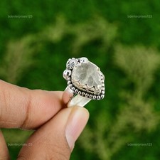 Birthday Gift For Her Natural Moonstone Stackable Adjustable Ring 925 Silver